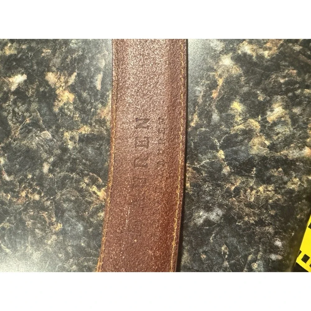 RL RALPH LAUREN WOMEN'S  BROWN LEATHER  BELT Dz 38/95 BRASS USED READ